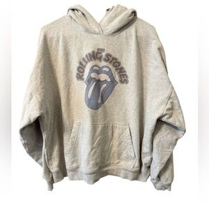 American Eagle Outfitters Gray Hoodie with Rolling Stones logo